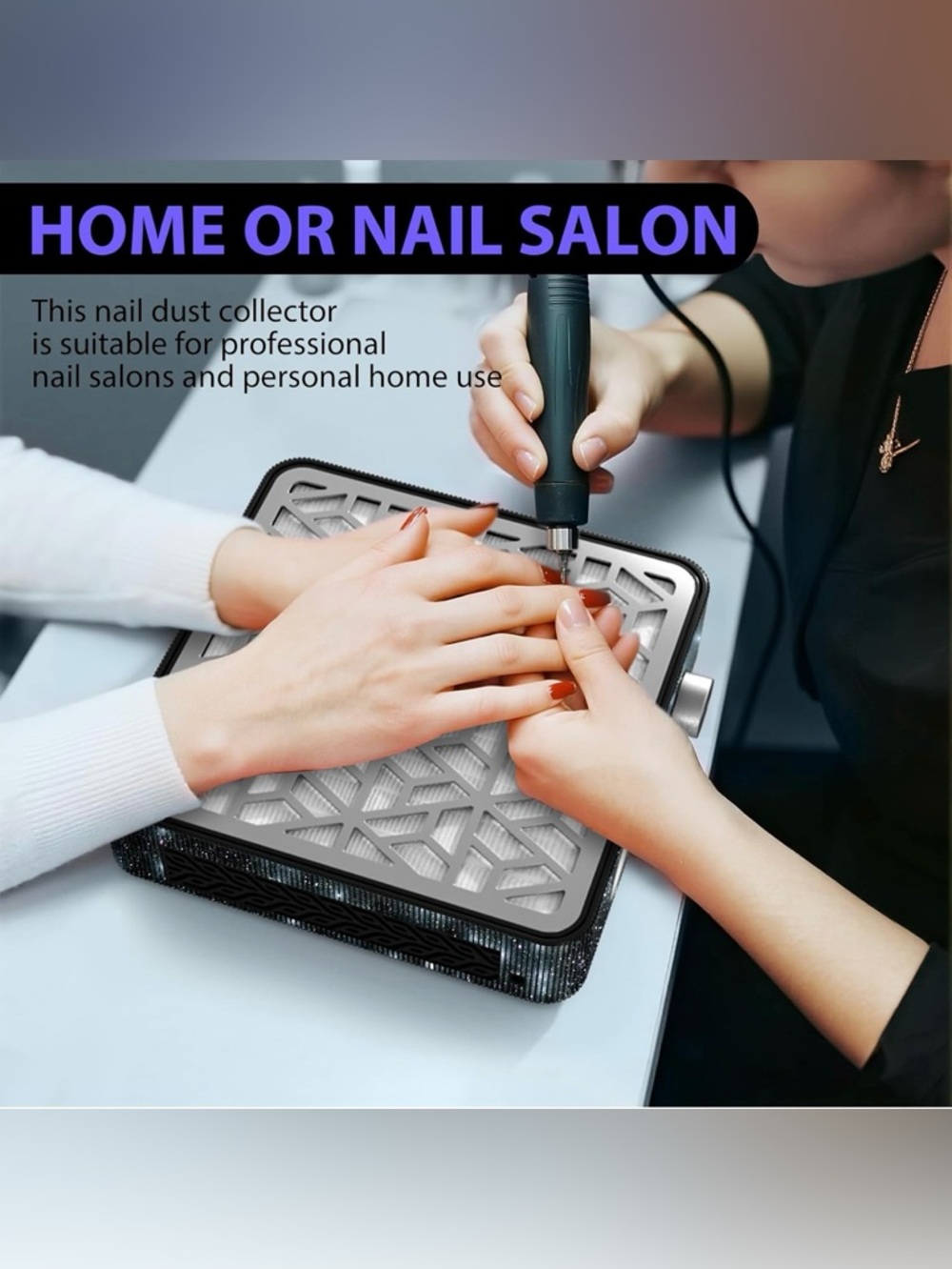 Nail Dust Collector Black Diamond HEPA Powerful Suction Salon Vacuum Bling - Picture 9 of 12
